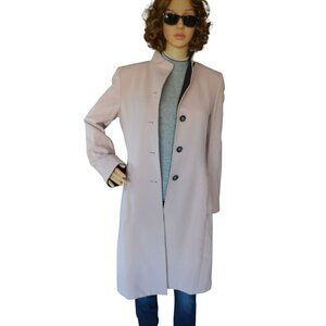 Tahari Coat Sweater Set Pastel Pink Gray Women's Size 4 NWT Virgin Wool Cashmere